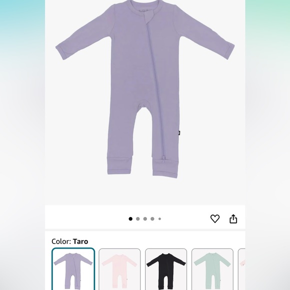 Kyte BABY Rasberry & Taro Kids Zippered Rompers - Picture 4 of 5